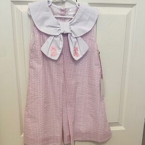 Cecil and lou Pink and White Sleeveless Easter Dress with Bow